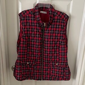 Christopher & Banks Red Plaid Women's Vest